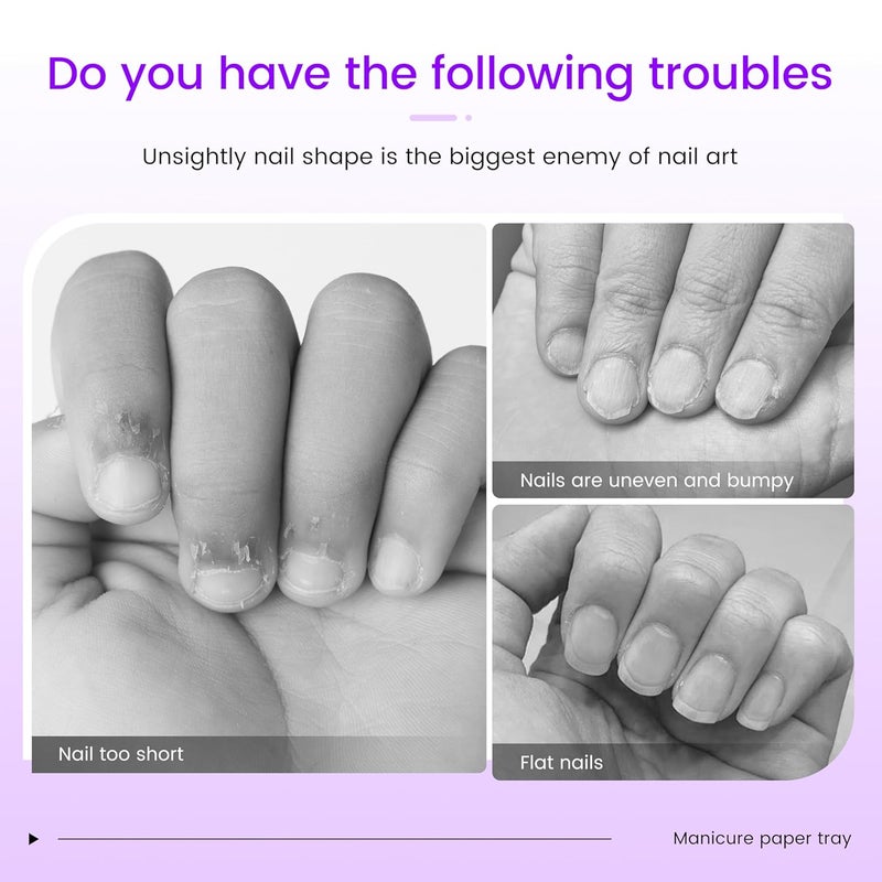 SULLMARNail Forms for Gel Builder Self Adhesive NailExtension Stickers for Poly nail Gel and Acrylic with Tip Sculpting NailForms Nail Art for Home & Salon (Black 200) - Image 5